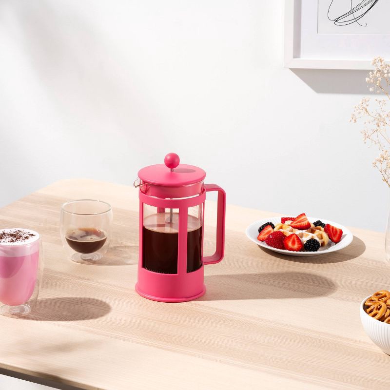 slide 5 of 5, Bodum Kenya 8 Cup 34oz French Press Coffee Maker Pink: Manual Coffee Pot, BPA-Free, Dishwasher-Safe, Reusable Filter, 34 oz