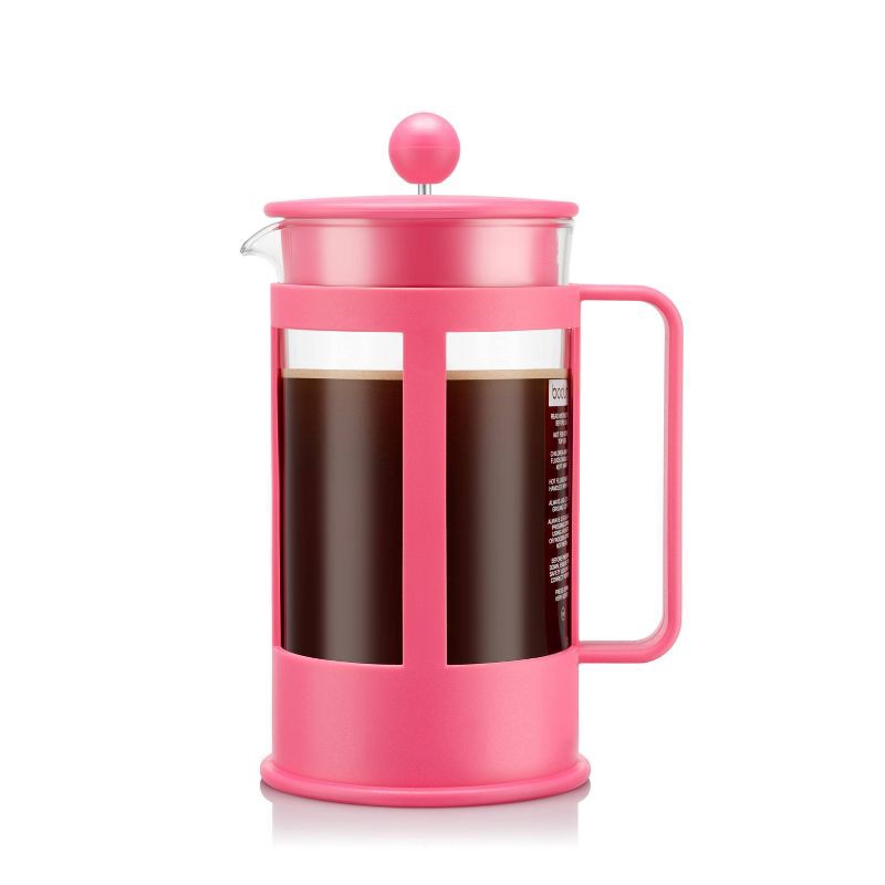 slide 1 of 5, Bodum Kenya 8 Cup 34oz French Press Coffee Maker Pink: Manual Coffee Pot, BPA-Free, Dishwasher-Safe, Reusable Filter, 34 oz