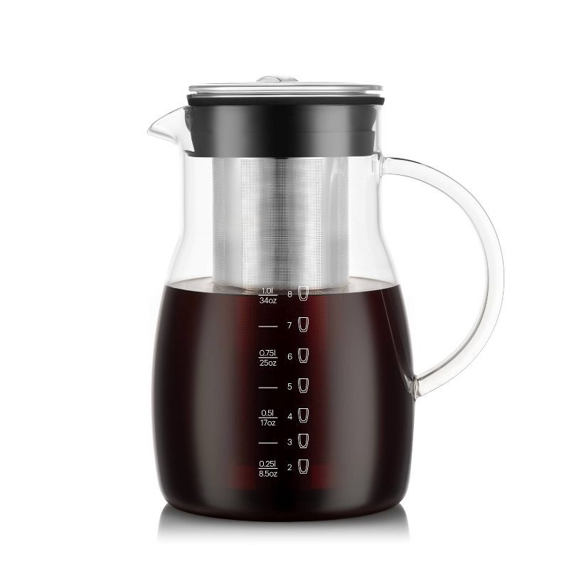 slide 2 of 7, Bodum Melior 8c 34oz Cold Brew and Ice Tea Maker: Cold Brew Coffee Maker, BPA-Free, Dishwasher-Safe, Reusable Filter, 34 oz