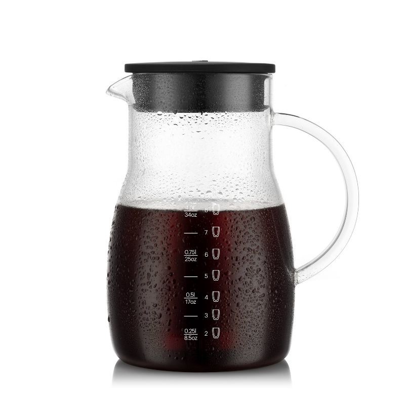 slide 3 of 7, Bodum Melior 8c 34oz Cold Brew and Ice Tea Maker: Cold Brew Coffee Maker, BPA-Free, Dishwasher-Safe, Reusable Filter, 34 oz
