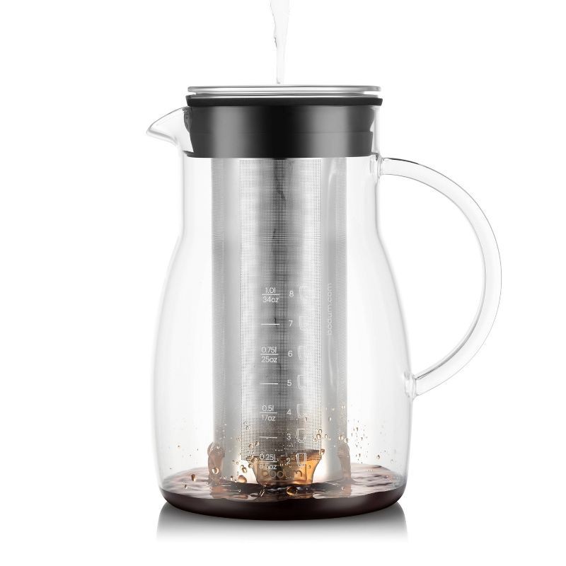 slide 4 of 7, Bodum Melior 8c 34oz Cold Brew and Ice Tea Maker: Cold Brew Coffee Maker, BPA-Free, Dishwasher-Safe, Reusable Filter, 34 oz