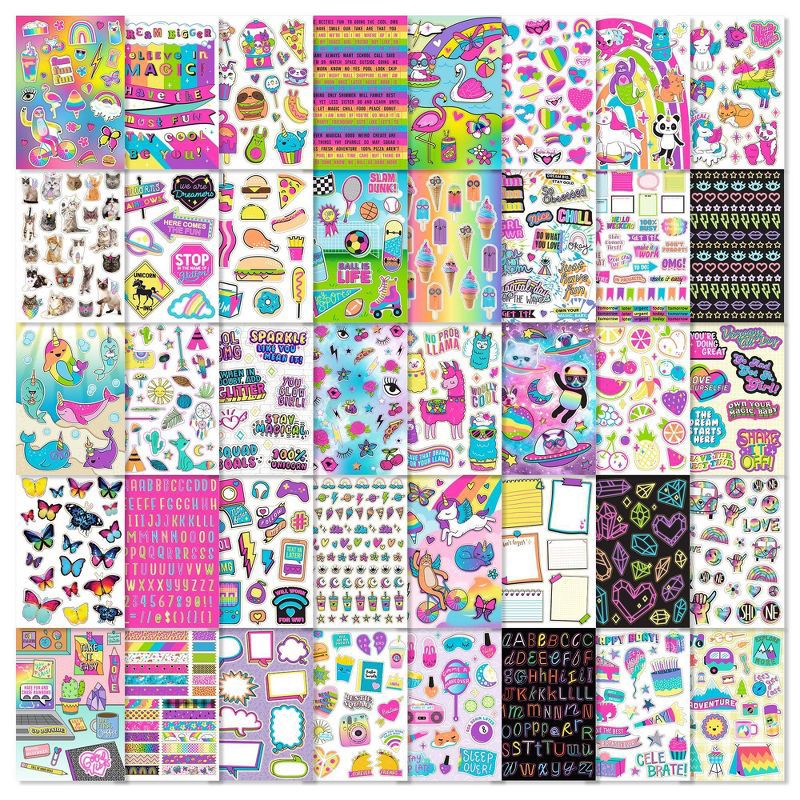 slide 3 of 7, Fashion Angels 1000+ Totally Rainbow Stickers, 1 ct