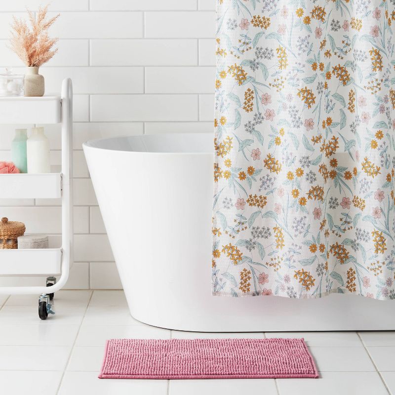 slide 2 of 4, 17"x24" Everyday Chenille Bath Rug Pink - Room Essentials™, 1 ct