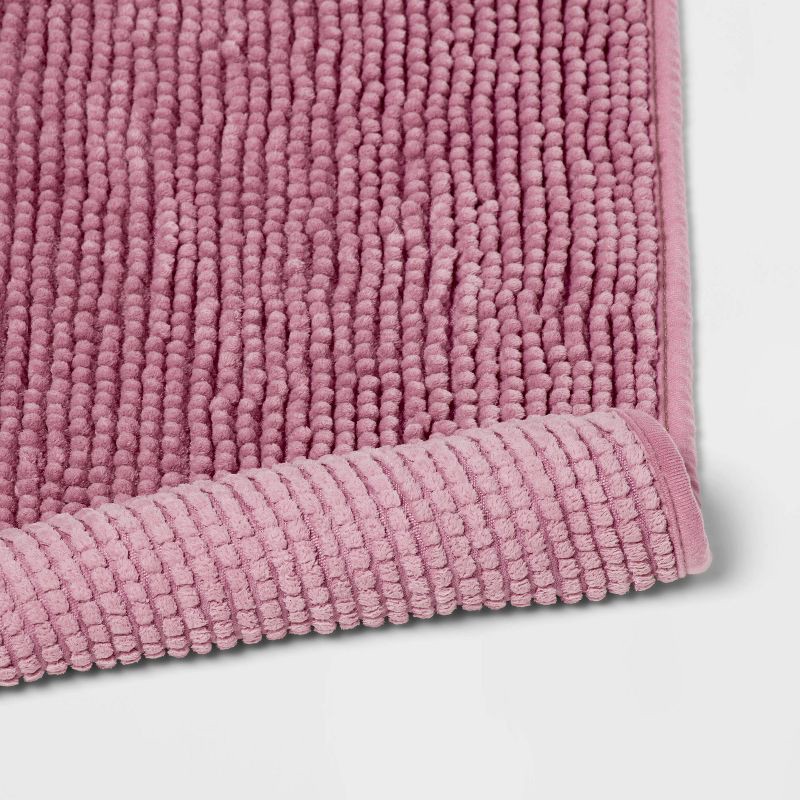 slide 4 of 4, 17"x24" Everyday Chenille Bath Rug Pink - Room Essentials™, 1 ct