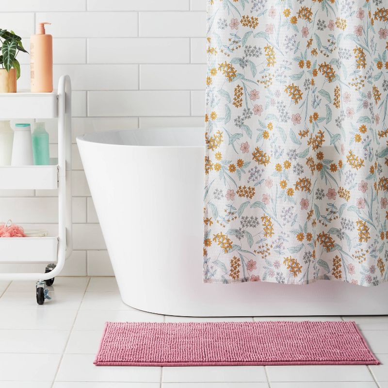 slide 2 of 4, 20"x32" Everyday Chenille Bath Rug Pink - Room Essentials™, 1 ct