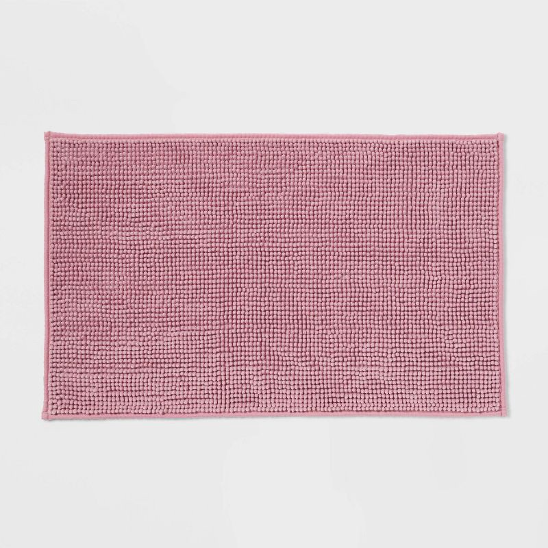 slide 1 of 4, 20"x32" Everyday Chenille Bath Rug Pink - Room Essentials™, 1 ct