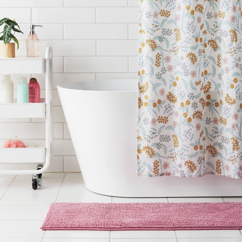slide 2 of 4, 20"x58" Runner Everyday Chenille Bath Rug Pink - Room Essentials™, 1 ct