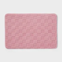 20"x30" Everyday Checked Cushion Bath Rug Pink - Room Essentials™