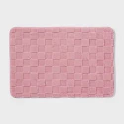 20"x30" Everyday Checked Cushion Bath Rug Pink - Room Essentials™