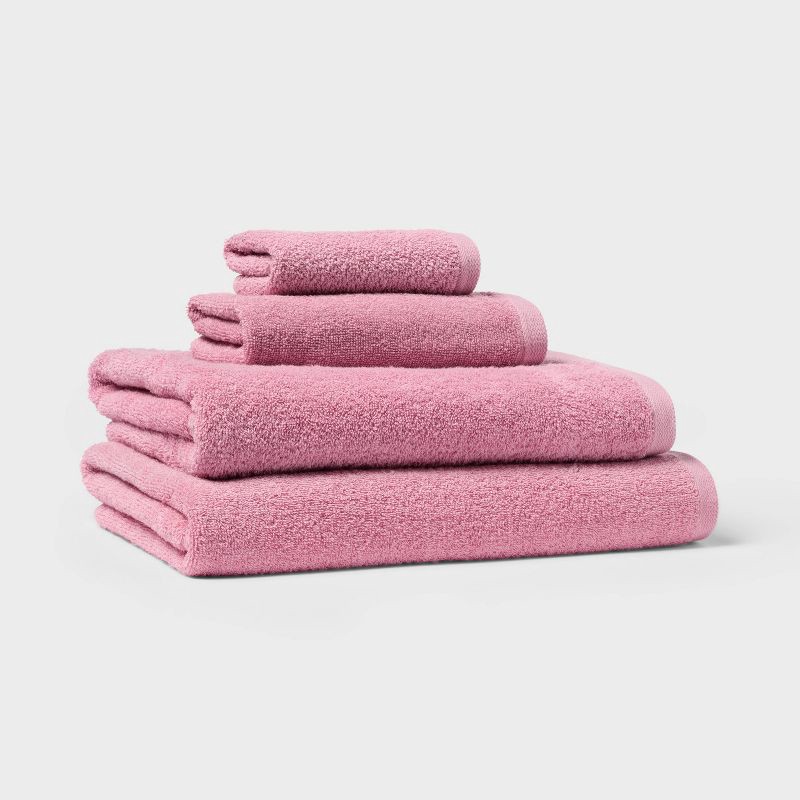 slide 4 of 4, Everyday Hand Towel Pink - Room Essentials™, 1 ct