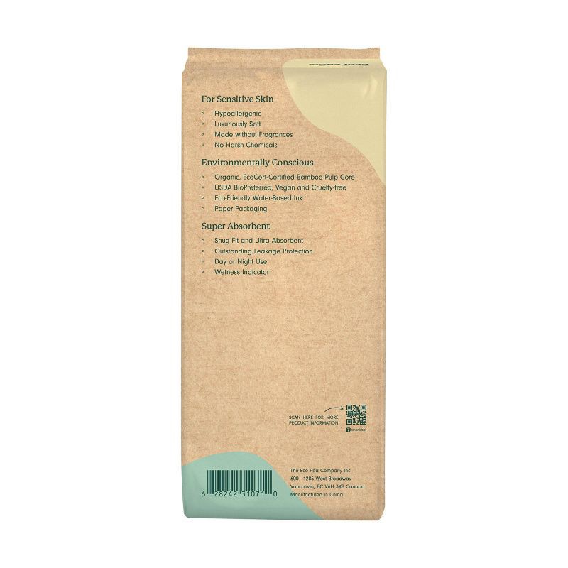 slide 2 of 19, EcoPeaCo. Bamboo Disposable Diapers Made with Organic Bamboo and Viscose - Trial and Travel - Size 5 - 7ct, 5 x 7 ct