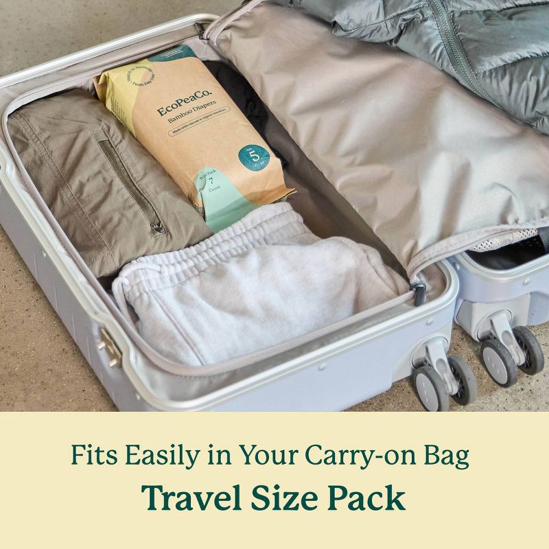 slide 4 of 17, EcoPeaCo. Bamboo Disposable Diapers Made with Organic Bamboo and Viscose - Trial and Travel - Size 2 - 8ct, 2 x 8 ct