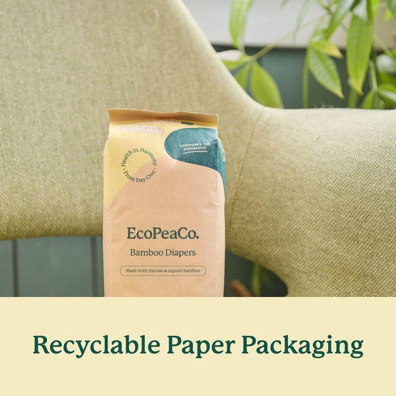slide 11 of 17, EcoPeaCo. Bamboo Disposable Diapers Made with Organic Bamboo and Viscose - Trial and Travel - Size 2 - 8ct, 2 x 8 ct