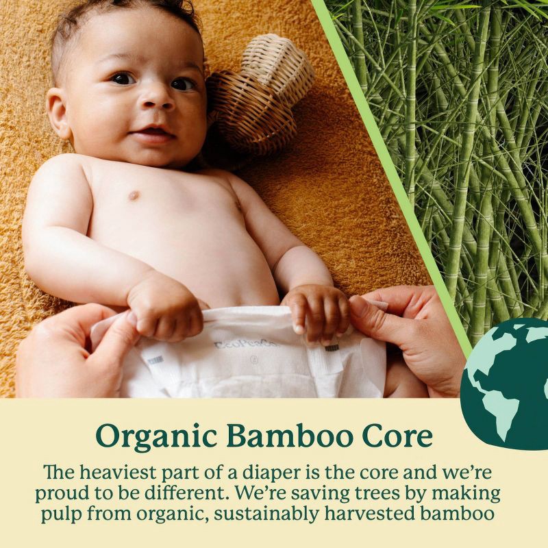 slide 13 of 19, EcoPeaCo. Bamboo Disposable Diapers Made with Organic Bamboo and Viscose - Trial and Travel - Size 4 - 7ct, 4 x 7 ct