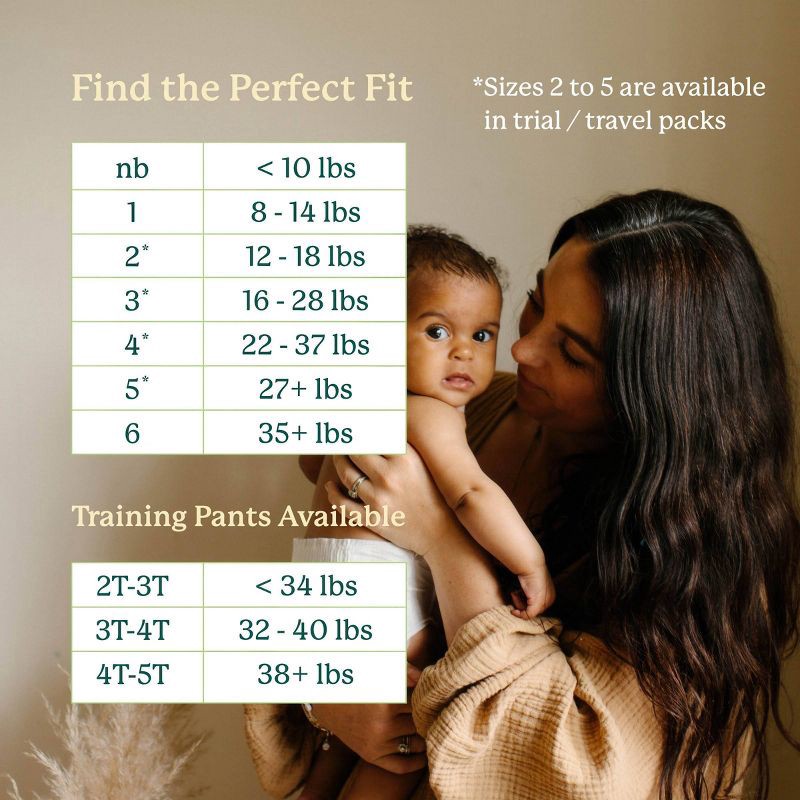 slide 18 of 19, EcoPeaCo. Bamboo Disposable Diapers Made with Organic Bamboo and Viscose - Trial and Travel - Size 4 - 7ct, 4 x 7 ct