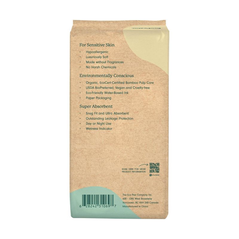 slide 2 of 17, EcoPeaCo. Bamboo Disposable Diapers Made with Organic Bamboo and Viscose - Trial and Travel - Size 3 - 8ct, 3 x 8 ct