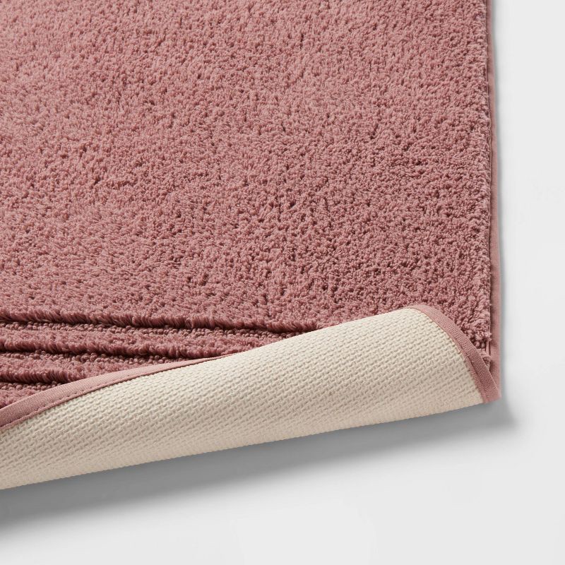 slide 4 of 4, 2pc 17"x24" and 20"x34" Performance Plus Textured Cotton Striped Non Skid Bath Rug Set Mauve - Threshold™, 2 ct