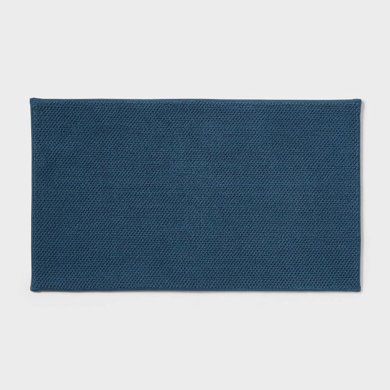 slide 1 of 4, 20"x34" Performance Plus Cotton Memory Foam Bath Rug Teal - Threshold™, 1 ct
