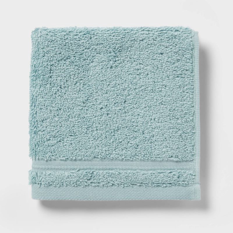 slide 3 of 5, 4pk Total Fresh Antimicrobial Washcloth Set Aqua - Threshold™, 4 ct
