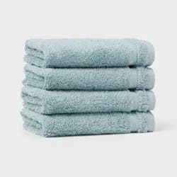 4pk Total Fresh Antimicrobial Washcloth Set Aqua - Threshold™