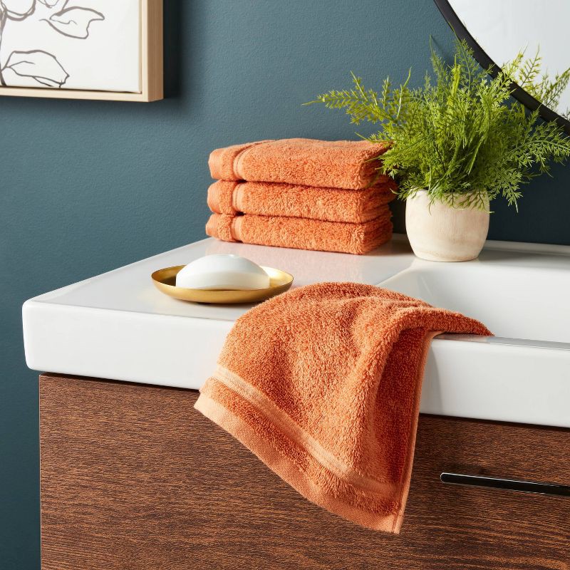 slide 2 of 5, 4pk Total Fresh Antimicrobial Washcloth Set Orange - Threshold™, 4 ct