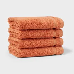 4pk Total Fresh Antimicrobial Washcloth Set Orange - Threshold™