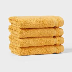 4pk Total Fresh Antimicrobial Washcloth Set Gold - Threshold™