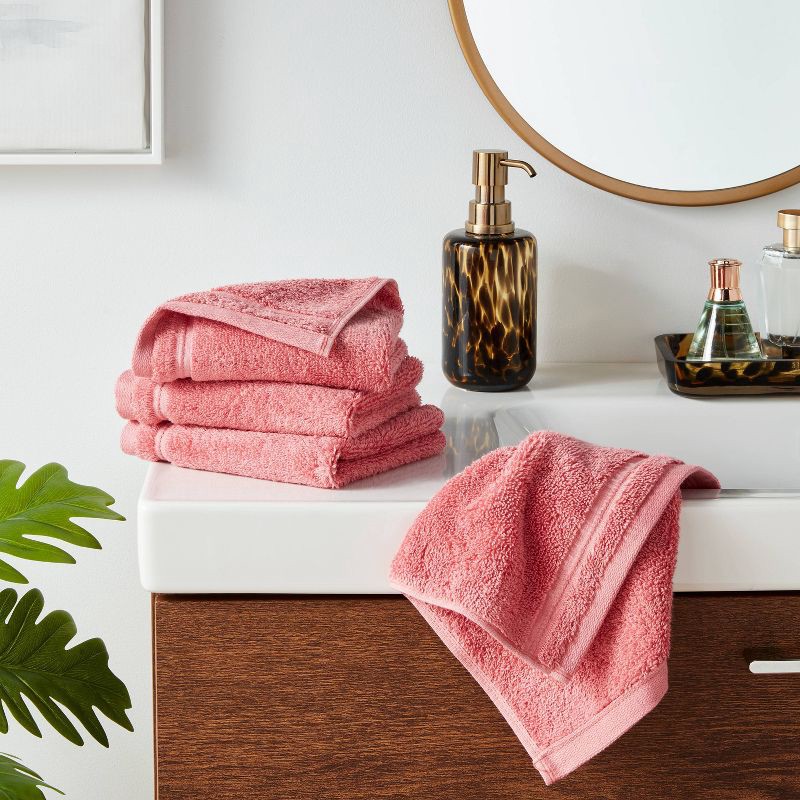 slide 2 of 5, 4pk Total Fresh Antimicrobial Washcloth Set Pink - Threshold™, 4 ct
