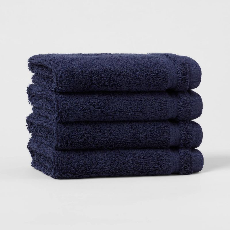 slide 1 of 5, 4pk Total Fresh Antimicrobial Washcloth Set Navy - Threshold™, 4 ct