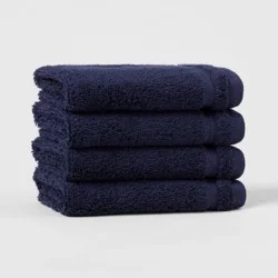 4pk Total Fresh Antimicrobial Washcloth Set Navy - Threshold™