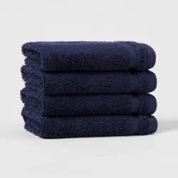 4pk Total Fresh Antimicrobial Washcloth Set Navy - Threshold™