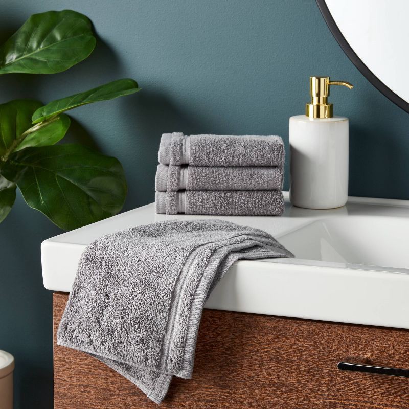 slide 2 of 5, 4pk Total Fresh Antimicrobial Washcloth Set Dark Gray - Threshold™, 4 ct