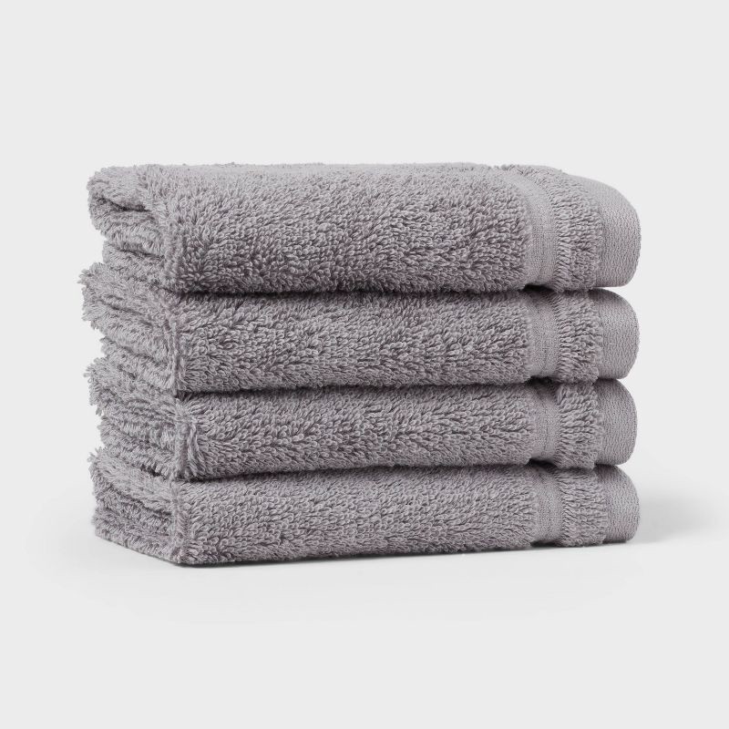 slide 1 of 5, 4pk Total Fresh Antimicrobial Washcloth Set Dark Gray - Threshold™, 4 ct