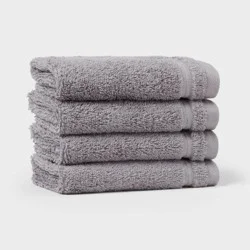 4pk Total Fresh Antimicrobial Washcloth Set Dark Gray - Threshold™
