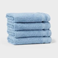 4pk Total Fresh Antimicrobial Washcloth Set Blue - Threshold™