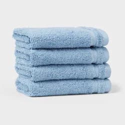 4pk Total Fresh Antimicrobial Washcloth Set Blue - Threshold™