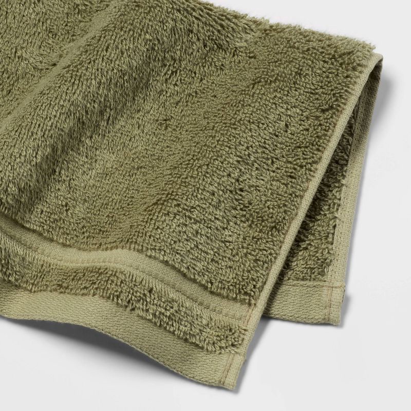 slide 4 of 5, 4pk Total Fresh Antimicrobial Washcloth Set Olive Green - Threshold™, 4 ct