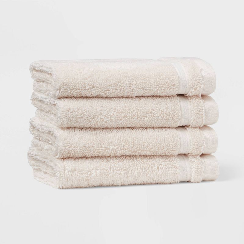 slide 1 of 5, 4pk Total Fresh Antimicrobial Washcloth Set Tan - Threshold™, 4 ct