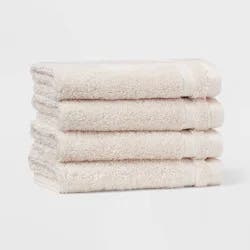 4pk Total Fresh Antimicrobial Washcloth Set Tan - Threshold™