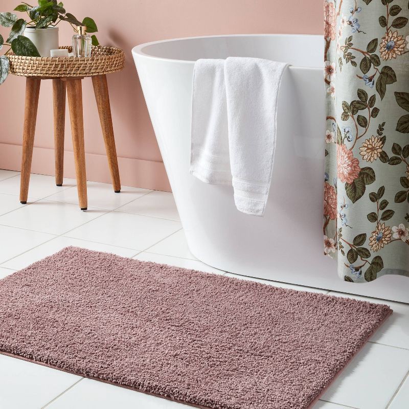 slide 2 of 4, 24"x38" Performance Plus Plush Non Skid Bath Rug Mauve - Threshold™, 1 ct