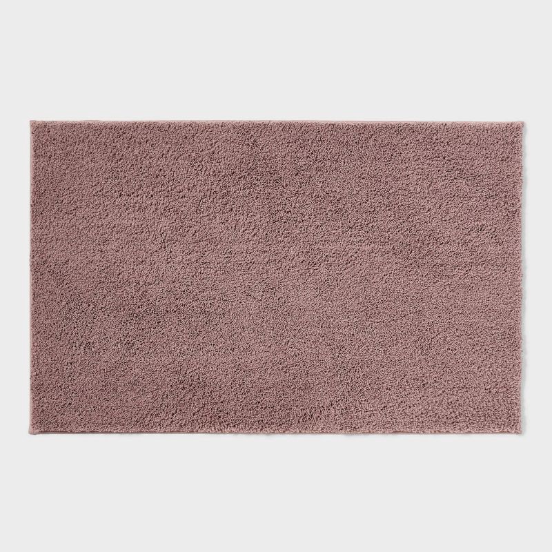 slide 1 of 4, 24"x38" Performance Plus Plush Non Skid Bath Rug Mauve - Threshold™, 1 ct