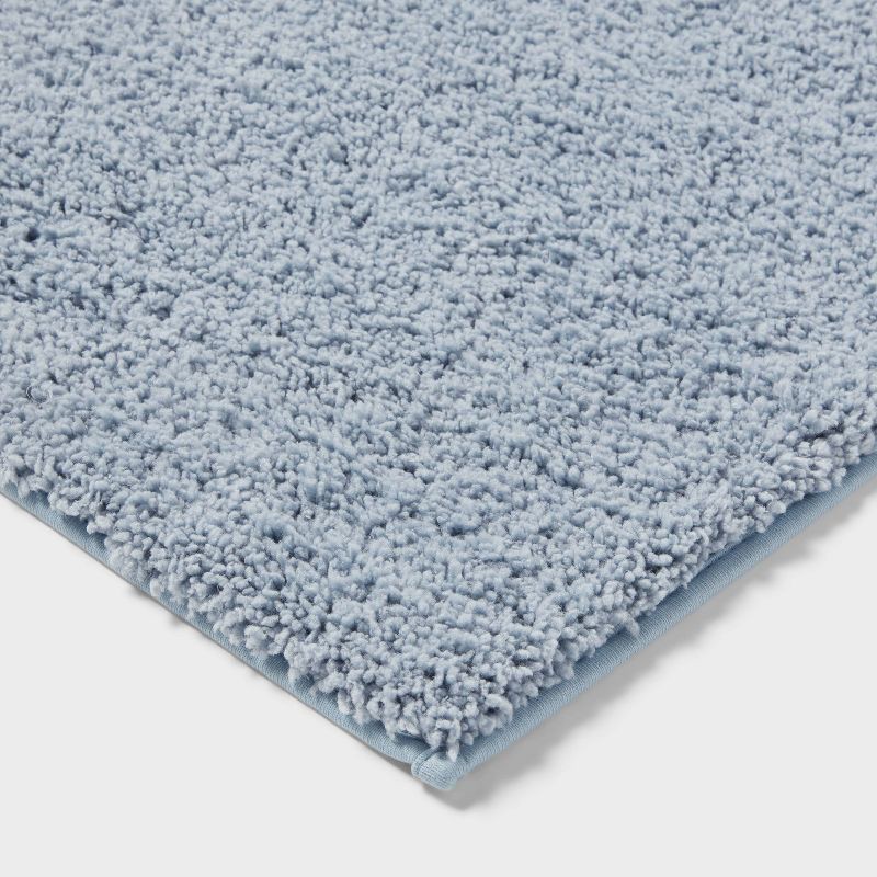 slide 3 of 4, 24"x38" Performance Plus Plush Non Skid Bath Rug Light Blue - Threshold™, 1 ct