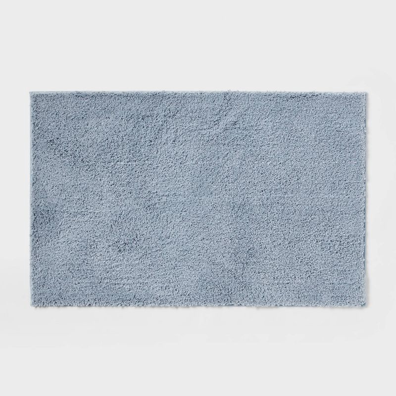 slide 1 of 4, 24"x38" Performance Plus Plush Non Skid Bath Rug Light Blue - Threshold™, 1 ct