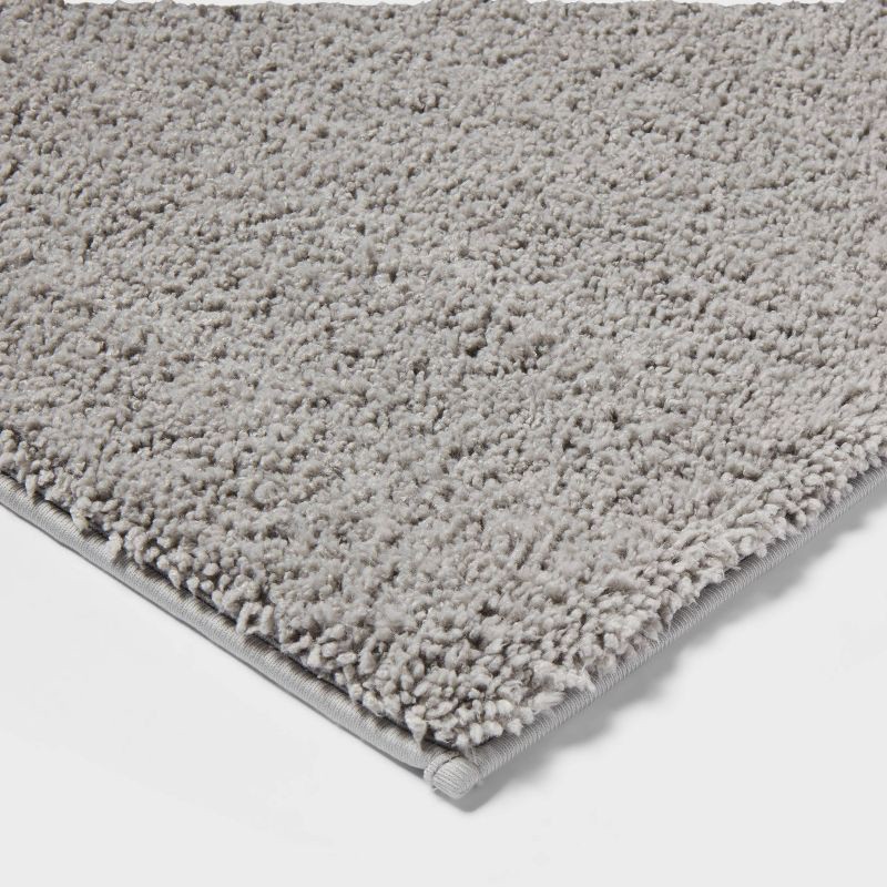 slide 3 of 4, 24"x38" Performance Plus Plush Non Skid Bath Rug Light Gray - Threshold™, 1 ct