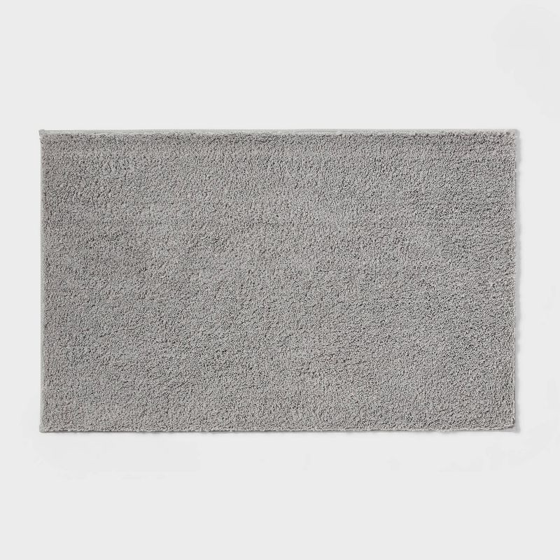 slide 1 of 4, 24"x38" Performance Plus Plush Non Skid Bath Rug Light Gray - Threshold™, 1 ct