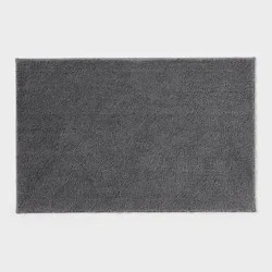 24"x38" Performance Plus Plush Non Skid Bath Rug Dark Gray - Threshold™