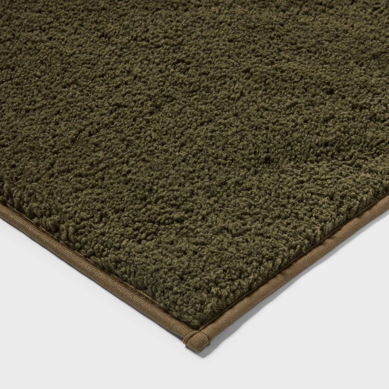 slide 3 of 4, 24"x38" Performance Plus Plush Non Skid Bath Rug Dark Green - Threshold™, 1 ct
