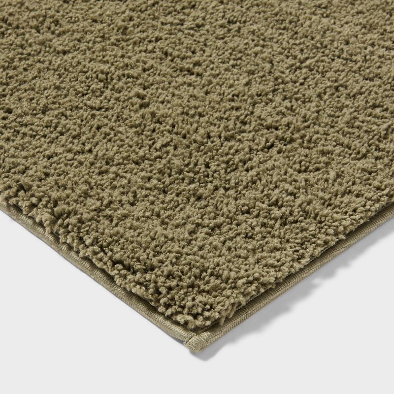 slide 3 of 4, 24"x38" Performance Plus Plush Non-Skid Bath Rug Moss Green- Threshold™, 1 ct