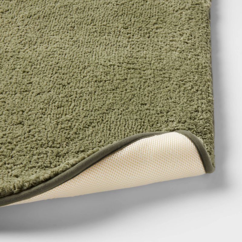 slide 4 of 4, 20"x34" Fluffy Memory Foam Bath Rug Green - Threshold™, 1 ct