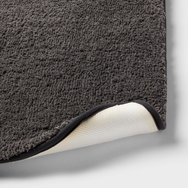 slide 4 of 4, 20"x34" Fluffy Memory Foam Bath Rug Light Gray - Threshold™, 1 ct
